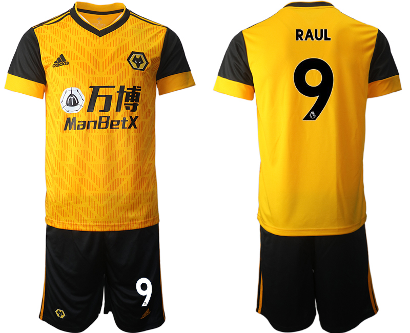 Men 2020-2021 club Wolverhampton Rangers home #9 yellow Soccer Jerseys